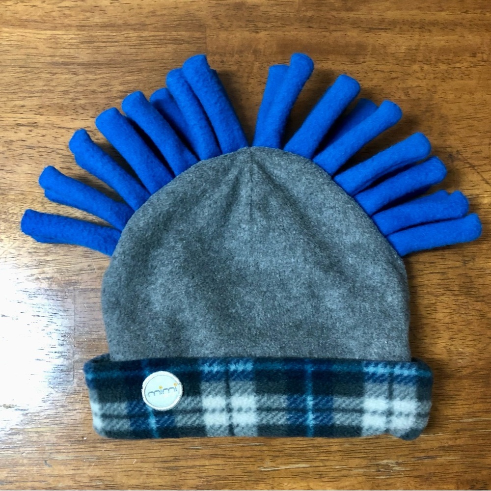 Mimi Couture Gray and Blue Kids Mohawk Hat